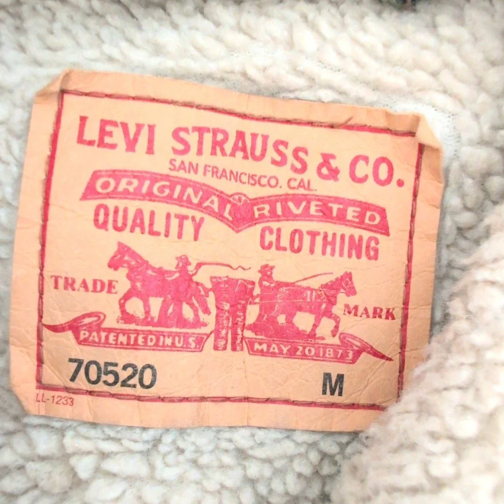 Levi‎ Strauss & Co Sherpa Lined Denim Trucker Jacket Mens Size M Blue Jean Heavy